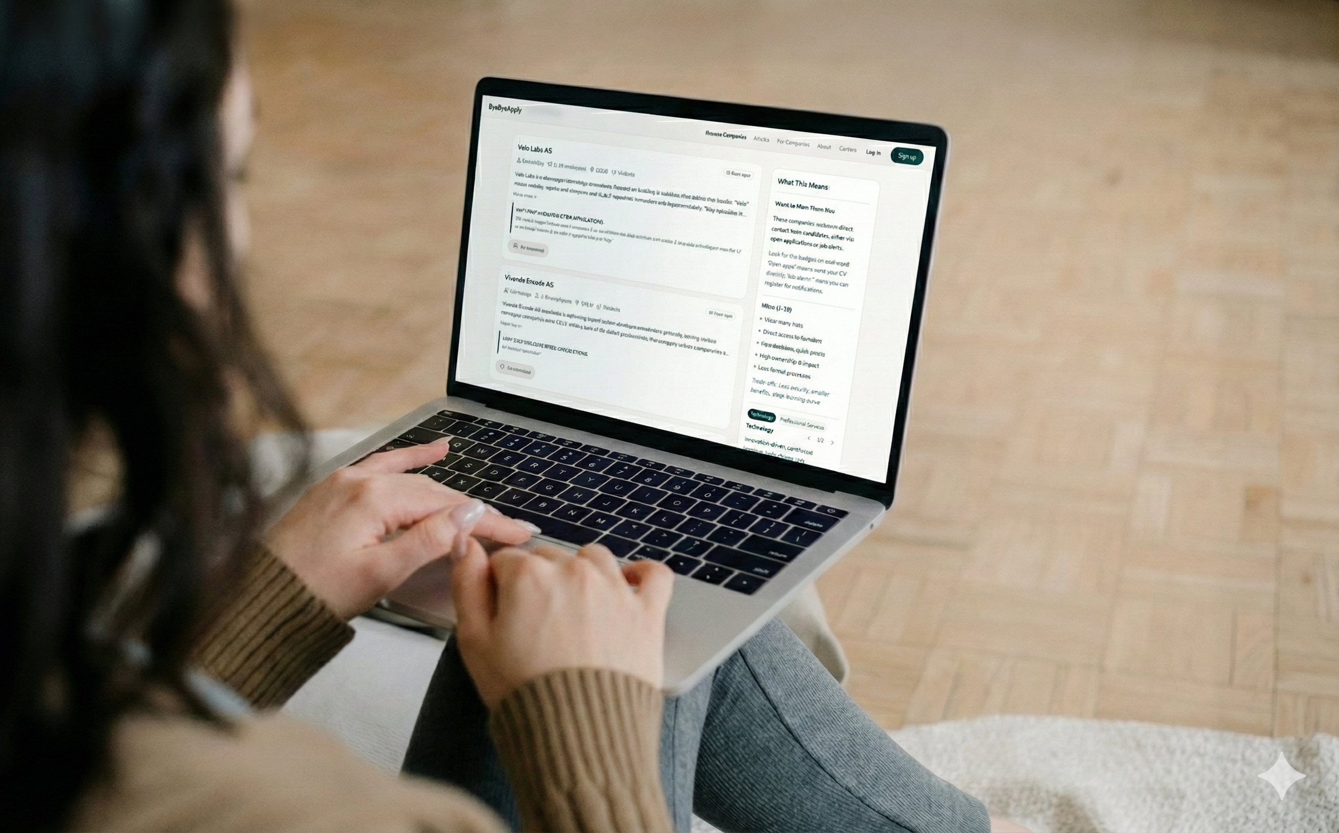 ByeByeApply company search interface